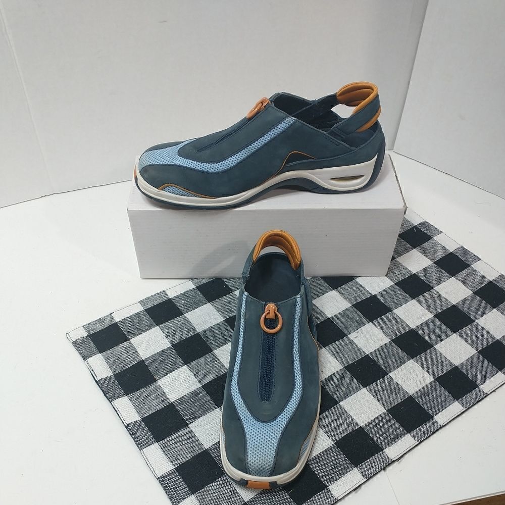 COLE HAAN Women's Blue/Orange Zip Slingback Air Sneakers Size US 6.5B D15149 - Picture 1 of 10